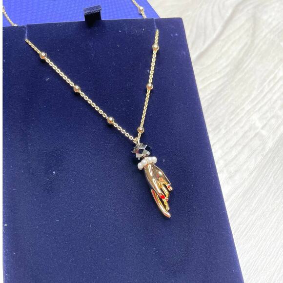 SWAROVSKI TAROT MAGIC HAND PENDANT MULTI-COLORED GOLD TONE NECKLACE - Picture 2 of 8